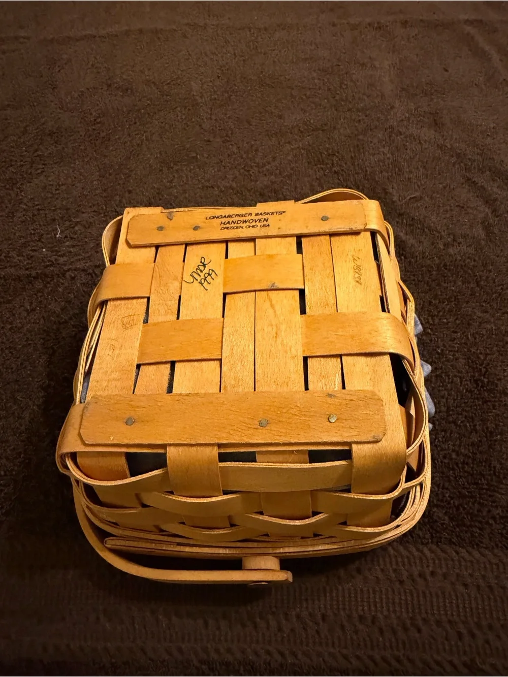 Longaberger 1999 Small Berry Basket Liner & Protector Handwoven USA